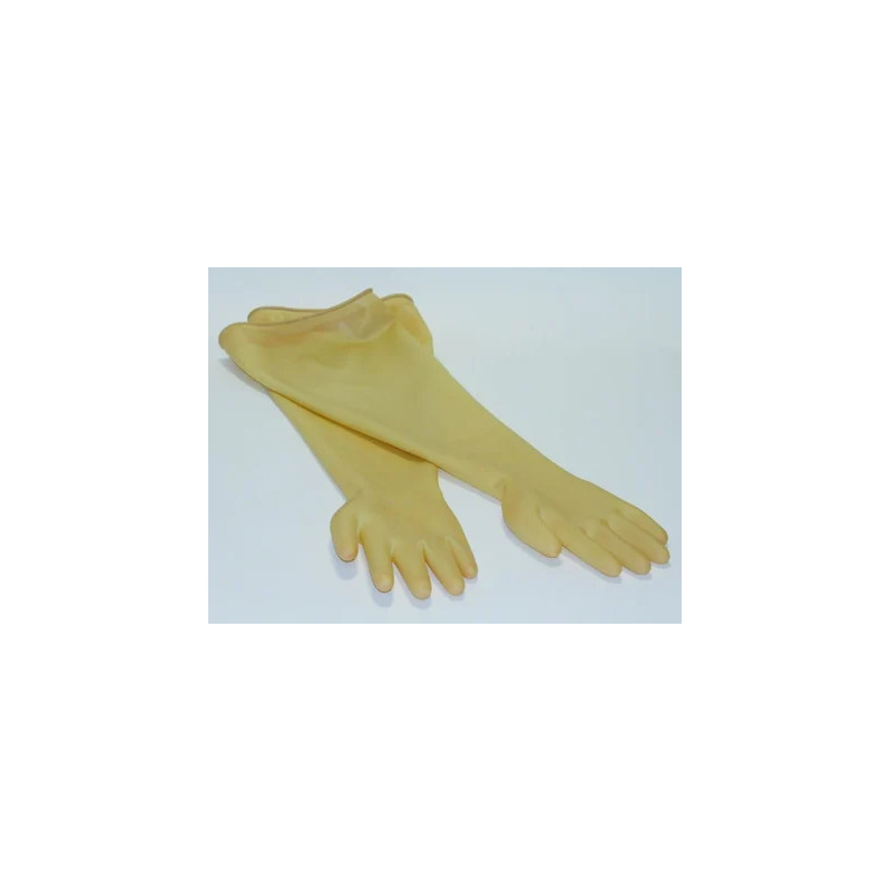 GANTS EN CAOUTCHOUC NATUREL 750 MM POUR BOITE A GANTS, TAILLE 8