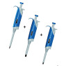 SET 2 MACRO DE 3 MICROPIPETTES LLG VOLUME VARIABLE 100 - 1000 MICROLITRES /500 - 5000 MICROLITRES/ 1000 - 10 000 MICROLITRES AVEC 3 SACS DE POINTES