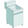 LAVERIE EN GRES AVEC DOSSERET/TABLETTE SUR MEUBLE LONGUEUR 900 MM X PROFONDEUR 750 MM