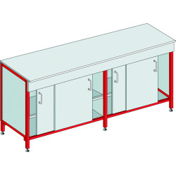 MEUBLE ENCASTRABLE A 2 PORTES COULISSANTES, LONGUEUR 1200 MM X PROFONDEUR 750 MM