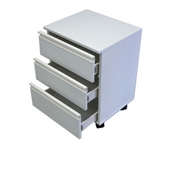 MEUBLE SUR ROULETTES AVEC 3 TIROIRS, LONGUEUR 530 MM X PROFONDEUR 465 MM X HAUTEUR 720 MM