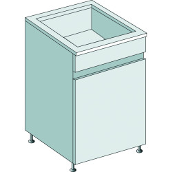 LAVERIE EN POLYPROPYLENE NUE SUR MEUBLE LONGUEUR 1500 MM X PROFONDEUR 600 MM