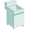 LAVERIE EN GRES AVEC DOSSERET/TABLETTE SUR MEUBLE LONGUEUR 1500 MM X PROFONDEUR 750 MM