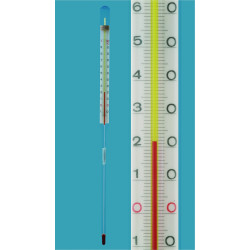 THERMOMETRE INDUSTRIEL A LIQUIDE ROUGE A IMMERSION PARTIELLE 0/+160øC LONGUEUR 105 mm