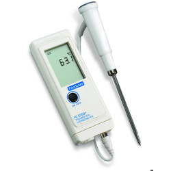 THERMOMETRE HANNA HI 93501 AVEC SONDE DE TEMPERATURE HI 762 PWL CABLE 1 M ET PILES