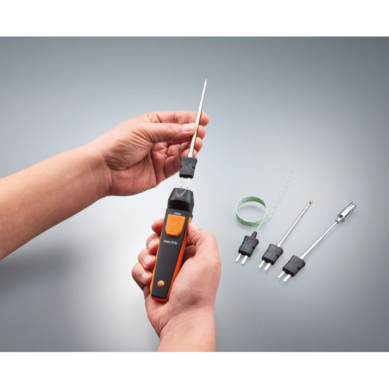 TESTO 915i - THERMOMÈTRE UNIVERSEL CONNECTÉ AVEC SONDE IMMERSION/PÉNÉTRATION (TC TYPE K) ET UTILISATION PAR APPLICATION SMARTPHONE
