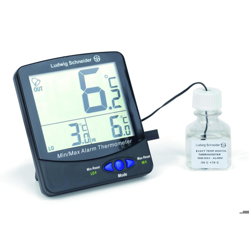 THERMOMETRE FLACON A AFFICHAGE DIGITAL MINI-MAXI EXACT TEMP -50 A +70øC (TEMPERATURE CERTIFIEE -20øC) POUR CONGELATEUR