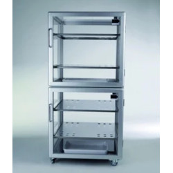 DESSICCATEUR ARMOIRE MAXI 2 EN VERRE ACRYLIQUE/ALUMINIUM, 2 COMPARTIMENTS L X P X H : 495 X 540 X 500 mm PAR COMPARTIMENT
