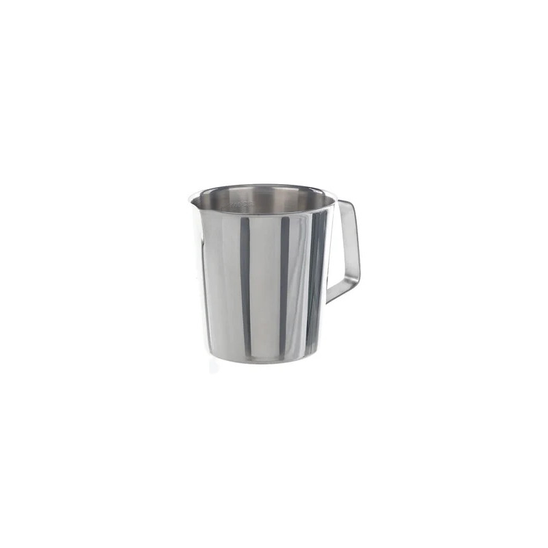 BECHER EN ACIER INOX AVEC BEC VERSEUR ET POIGNEE 2 LITRES