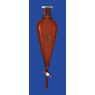 AMPOULE A DECANTER SELON SQUIBB EN VERRE BOROSILICATE BRUN CLE PTFE SANS GRADUATIONS, 100 ml