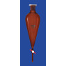 AMPOULE A DECANTER SELON SQUIBB EN VERRE BOROSILICATE BRUN CLE PTFE SANS GRADUATIONS