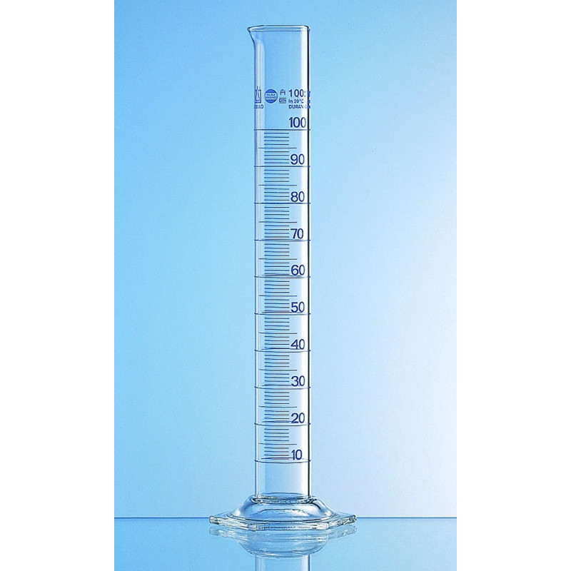 EPROUVETTE GRADUEE EN VERRE DURAN CLASSE A BLAUBRAND 25 ml / 0,5 ml