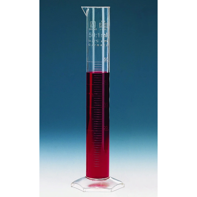 EPROUVETTE EN PMP GRADUATIONS EN RELIEF 25 ml / 0,5 ml