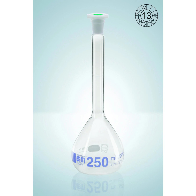 FIOLE JAUGEE EN VERRE DURAN HIRSCHMANN A COL RODE 7/16 CLASSE A BOUCHON EN POLYPROPYLENE 5 ml