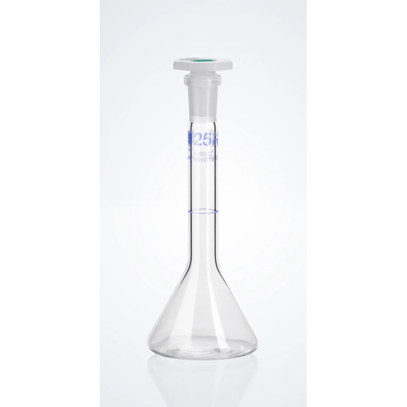 FIOLE JAUGEE EN VERRE DURAN HIRSCHMANN A COL RODE 7/16 FORME TRAPEZOIDALE, CLASSE A BOUCHON EN POLYPROPYLENE 5 ml