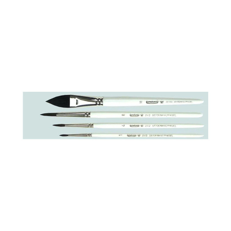 JEU 4 PINCEAUX RONDS TAILLES 1, 4, 8 ,18