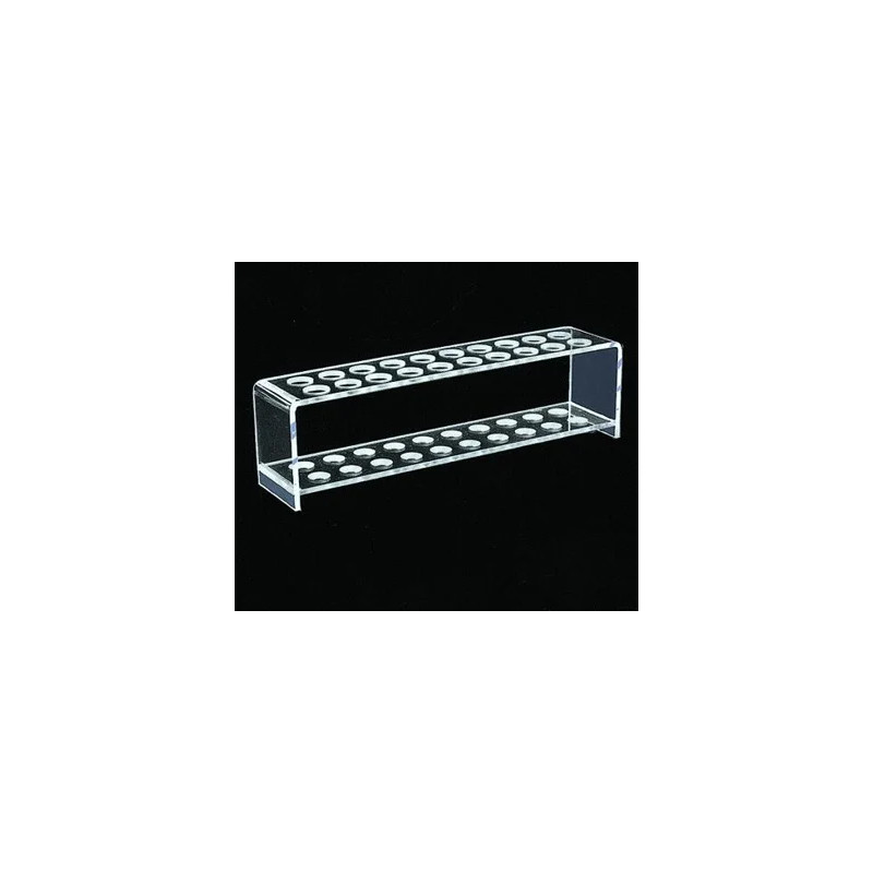 PORTOIR EN PLEXIGLAS POUR TUBES 2 X 12 EMPLACEMENTS DIAMETRE 18 mm