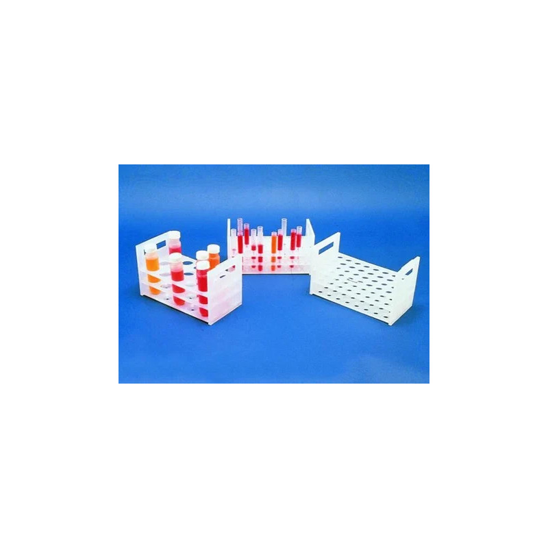 PORTOIR POUR TUBES EN POLYPROPYLENE NATURELLE 5 X 10 EMPLACEMENTS DIAMETRE 13-16 mm