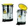 POUBELLE DE SECURITE EN ACIER INOX A PEDALE, 20 LITRES