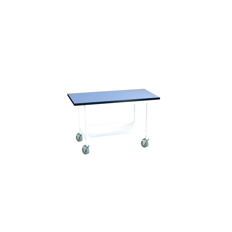 TABLE DE TRAVAIL POUR CHARGE LOURDE AVEC ROULETTES, HAUTEUR 750 mm PLAN EN MELAMINE TOPRESIST