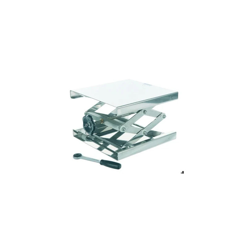 SUPPORT ELEVATEUR EN ACIER INOX 130x160 mm HAUT. MAX 275 mm