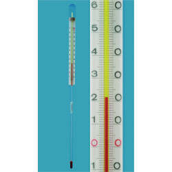 THERMOMETRE INDUSTRIEL A LIQUIDE ROUGE A IMMERSION PARTIELLE 0/+100øC LONGUEUR 105 mm