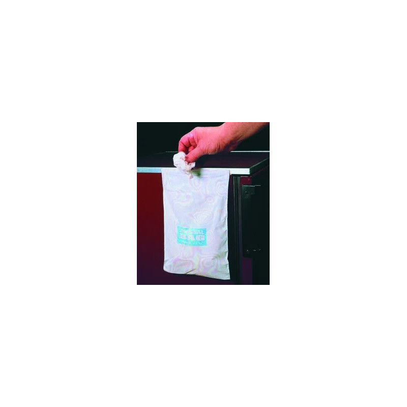 SAC POUBELLE EN POLYETHYLENE HAUTE DENSITE AVEC BANDE AUTOCOLLANTE 203 X 254 mm PAR 50