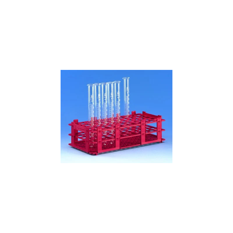 PORTOIR EN POLYPROPYLENE BLEU 5 X 11 EMPLACEMENTS POUR TUBE DE DIAMETRE 18 mm PAR 5