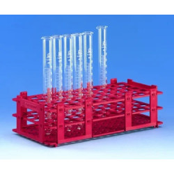 PORTOIR EN POLYPROPYLENE ROUGE 5 X 11 EMPLACEMENTS POUR TUBE DE DIAMETRE 18 mm PAR 5