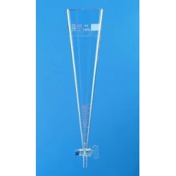 CONE DE SEDIMENTATION D'IMHOFF EN VERRE 1000 ML AVEC ROBINET GRADUATIONS JUSQU'A 100 ml
