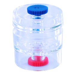 CASSETTE DE PRELEVEMENT D'AIR EN POLYSTYRENE TRANSPARENT, 3 ETAGES POUR FILTRE 25 mm PAR 50