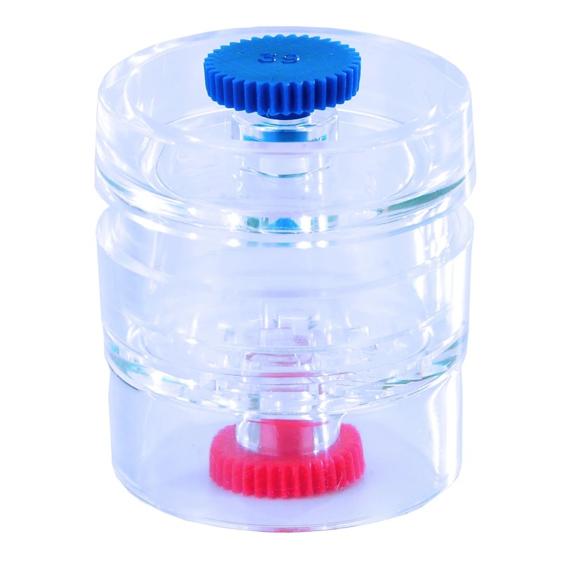 CASSETTE DE PRELEVEMENT D'AIR EN POLYSTYRENE TRANSPARENT, 3 ETAGES POUR FILTRE 25 mm PAR 50