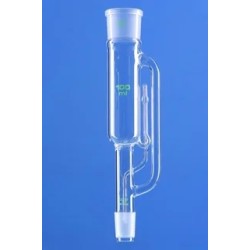 TETE D'EXTRACTEUR SOXHLET EN VERRE DURAN 70 ml AVEC TUBULURE LATERALE ISOBARE, RODAGE FEMELLE 34/35