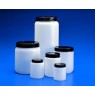 FLACON CYLINDRIQUE EN POLYETHYLENE HAUTE DENSITE COL LARGE AVEC BOUCHON A VIS ET OPERCULE D'ETANCHEITE, 1000 ML