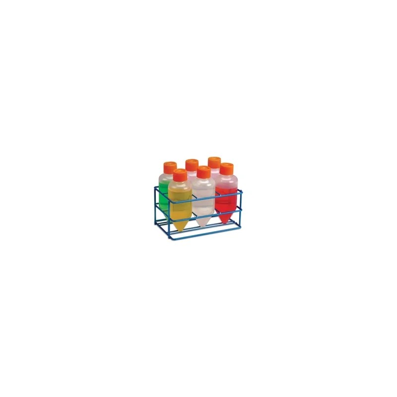 PORTOIR EN FIL D'ACIER FER REVETU EPOXY POUR FLACONS A CENTRIFUGER 2 X 3 EMPLACEMENTS DIAMETRE 60 mm