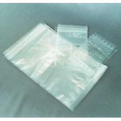 SACHET EN POLYETHYLENE AVEC FERMETURE PAR PRESSION 150 x 100 mm EPAISSEUR 0,05 mm SANS BANDE D'ECRITURE PAR 100