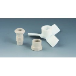 TETE D'AGITATION EN PTFE, A HELICE 3 AILETTES INCLINEES DIAMETRE 75 mm POUR TIGE DIAMETRE 8 mm