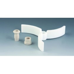 TETE D'AGITATION EN PTFE, A HELICE 3 AILETTES COURBEES DIAMETRE 100 mm POUR TIGE DIAMETRE 10 mm