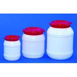 BARIL EN PEHD A COL LARGE AGREE UN 6,4 LITRES AVEC COUVERCLE