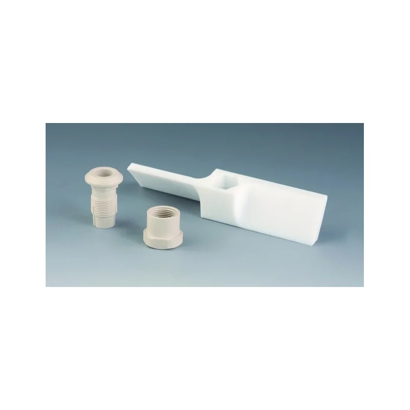 TETE D'AGITATION EN PTFE, A HELICE 2 AILETTES INCLINEES DIAMETRE 80 mm POUR TIGE DIAMETRE 8 mm