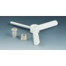 TETE D'AGITATION EN PTFE, A HELICE 3 AILETTES INCLINEES DIAMETRE 200 mm POUR TIGE DIAMETRE 16 mm
