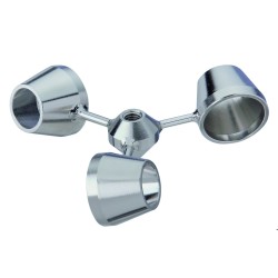 TIGE D'AGITATION EN INOX 10 x 500 mm, HELICE A 3 CONES EN INOX DIAMETRE 120 mm, HEIDOLPH VISCOJET