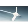 TIGE D'AGITATION EN INOX REVETEMENT PTFE 10 x 800 mm , A HELICE 3 AILETTES INCLINEES EN PTFE DIAMETRE 140 MM