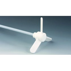 TIGE D'AGITATION EN INOX REVETEMENT PTFE 16 x 1000 mm , A HELICE 3 AILETTES INCLINEES EN PTFE DIAMETRE