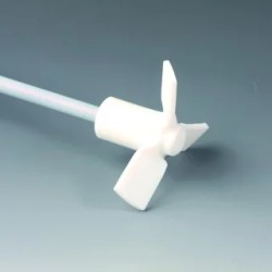 TIGE D'AGITATION EN INOX REVETEMENT PTFE 8 x 450 mm , A HELICE 3 AILETTES RECTANGULAIRES EN PTFE DIAME
