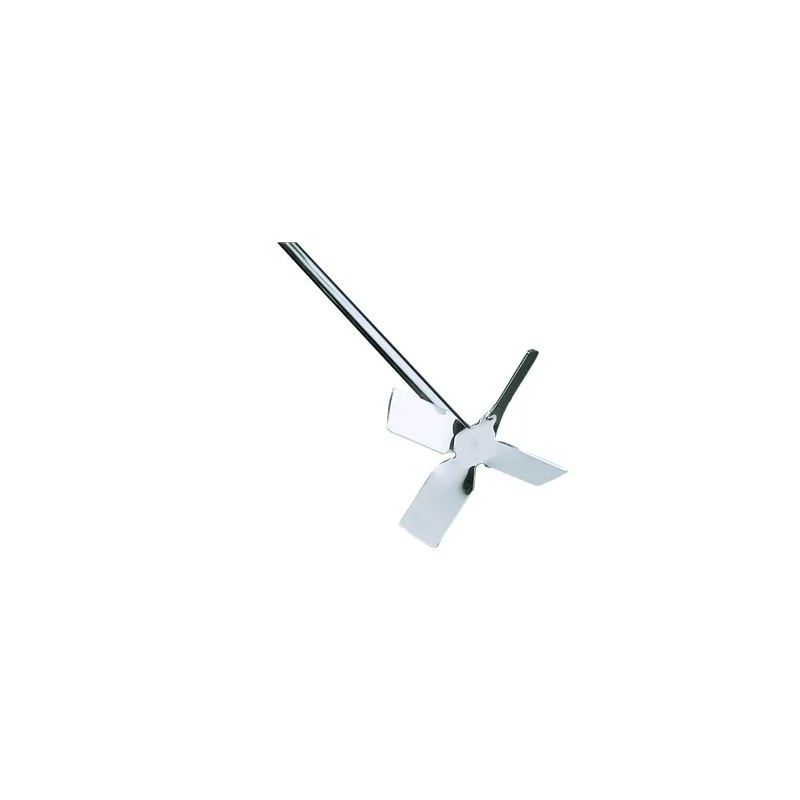 TIGE D'AGITATION EN INOX 8 x 540 mm, A HELICE 4 AILETTES DIAMETRE 100 mm, IKA R 1345