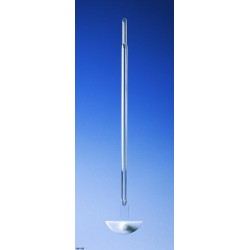 TIGE D'AGITATION EN VERRE DURAN 16 x 620 mm A PALE DEMI-LUNE EN PTFE 125 x 35 mm