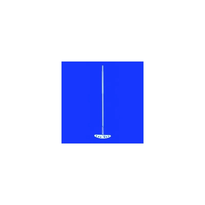 TIGE D'AGITATION EN VERRE DURAN 10 x 300 mm A PALE DEMI LUNE A PERFORATIONS EN PTFE 80 x 20 mm