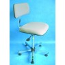 SIEGE EN VINYLE PIETEMENT EN ACIER CHROME 5 ROULETTES HAUTEUR D'ASSISE 46-70 cm