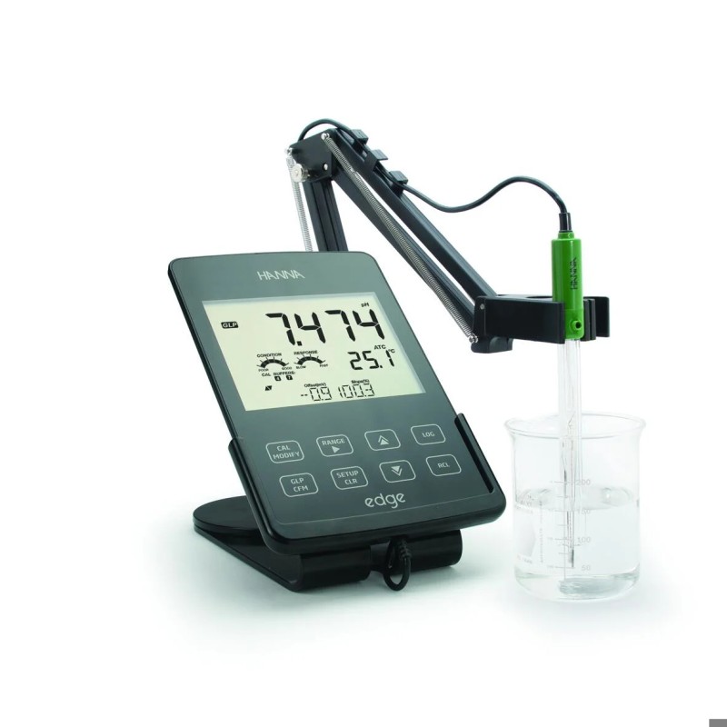MULTIPARAMETRE PORTABLE HANNA EDGE, KIT OXYGENE DISSOUS AVEC SONDE O2 HI764080 ET SOLUTIONS D'ETALONNAGE